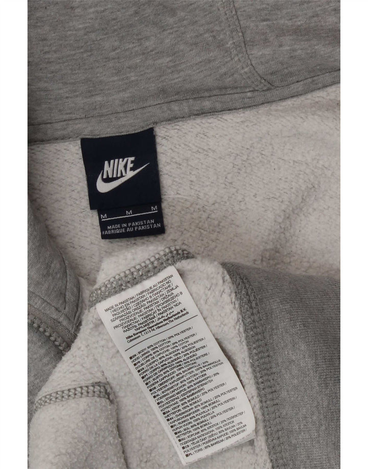 Мужской свитер с капюшоном на молнии Nike среднего серого цвета, хлопок с крапинками