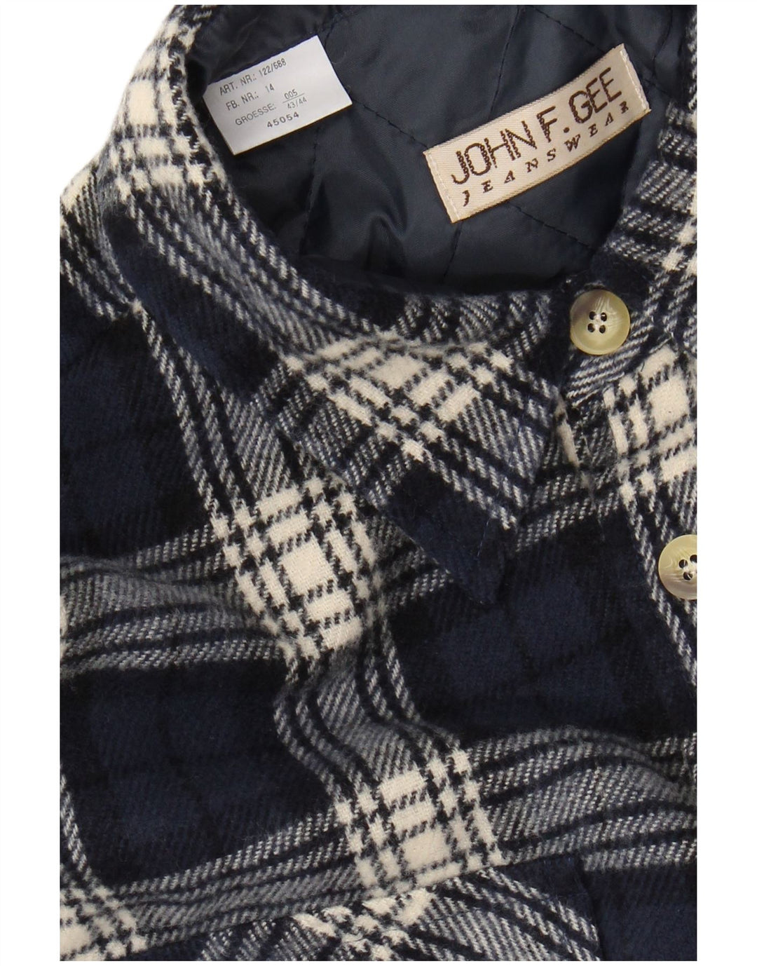 Мужская фланелевая рубашка JOHN F GEE Lumberjack, размер 43/44 XL, темно-синяя клетка