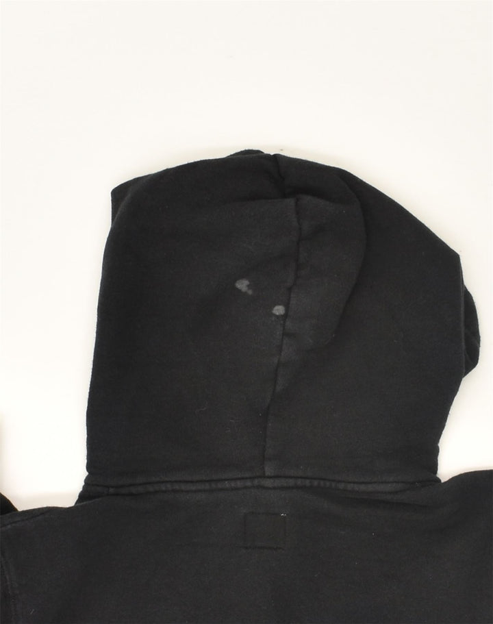 JACK WILLS Womens Graphic Hoodie Jumper UK 6 XS Black Cotton | Vintage Jack Wills | Thrift | Second-Hand Jack Wills | Used Clothing | Messina Hembry 