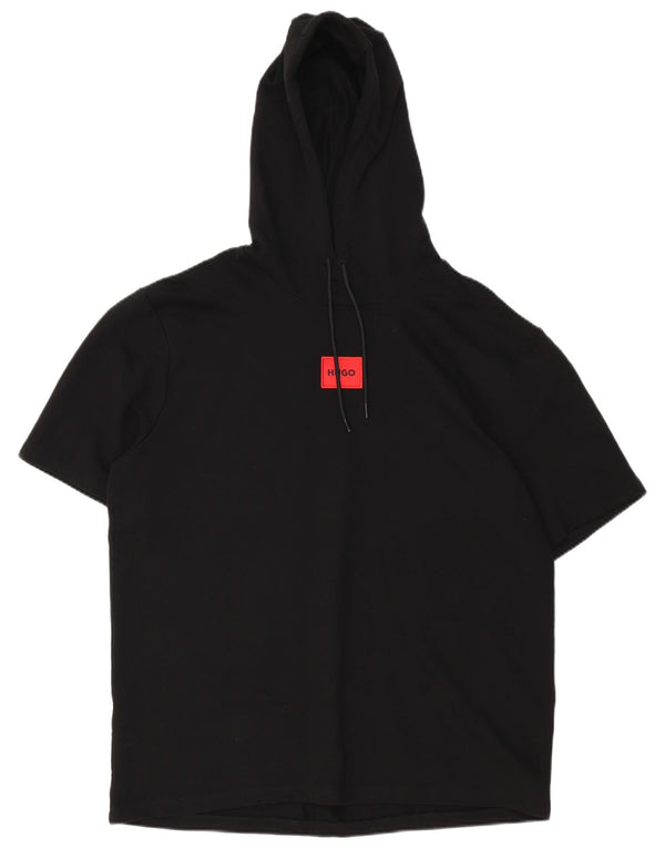 Мужская футболка с капюшоном Hugo Boss, топ XL, черный хлопок