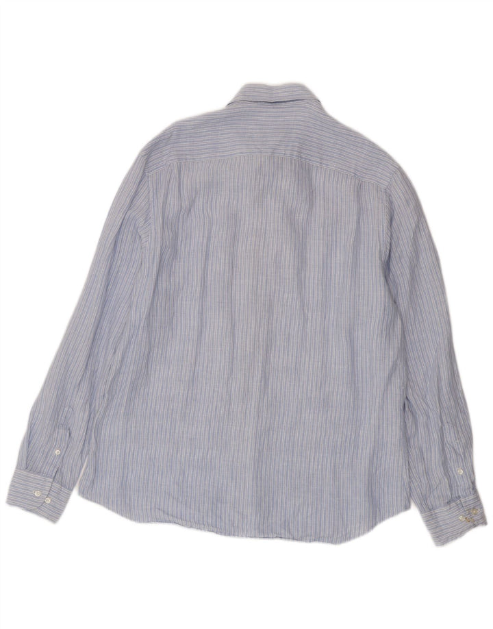 Мужская рубашка Massimo Dutti XL синяя в тонкую полоску