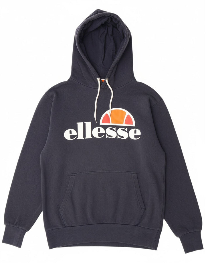 ELLESSE Mens Graphic Hoodie Jumper Large Navy Blue