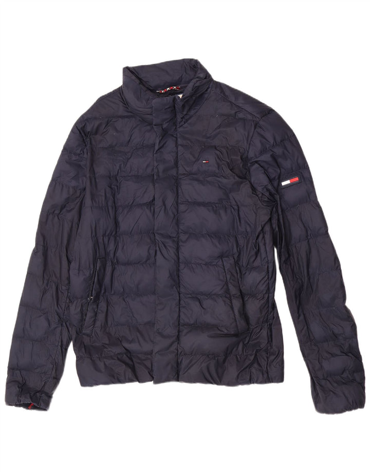 Мужская стеганая куртка Tommy Hilfiger UK 36, маленькая, темно-синяя, полиамид