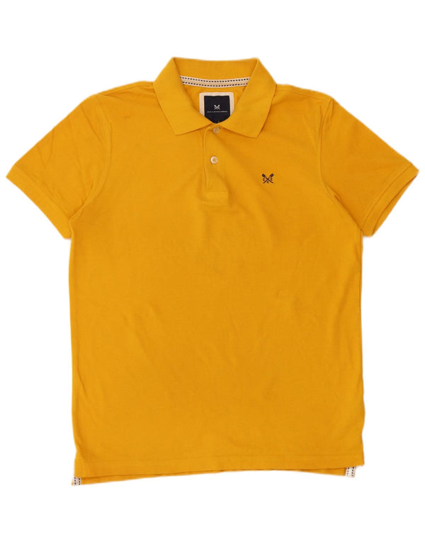 Crew Clothing Мужская рубашка-поло из хлопка среднего желтого цвета
