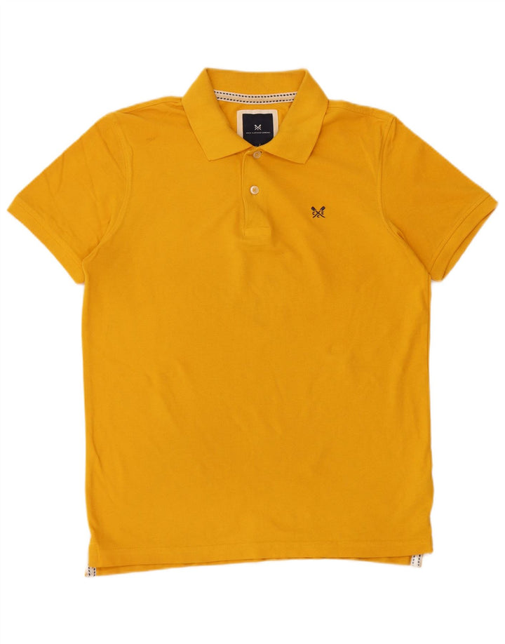 Crew Clothing Мужская рубашка-поло из хлопка среднего желтого цвета