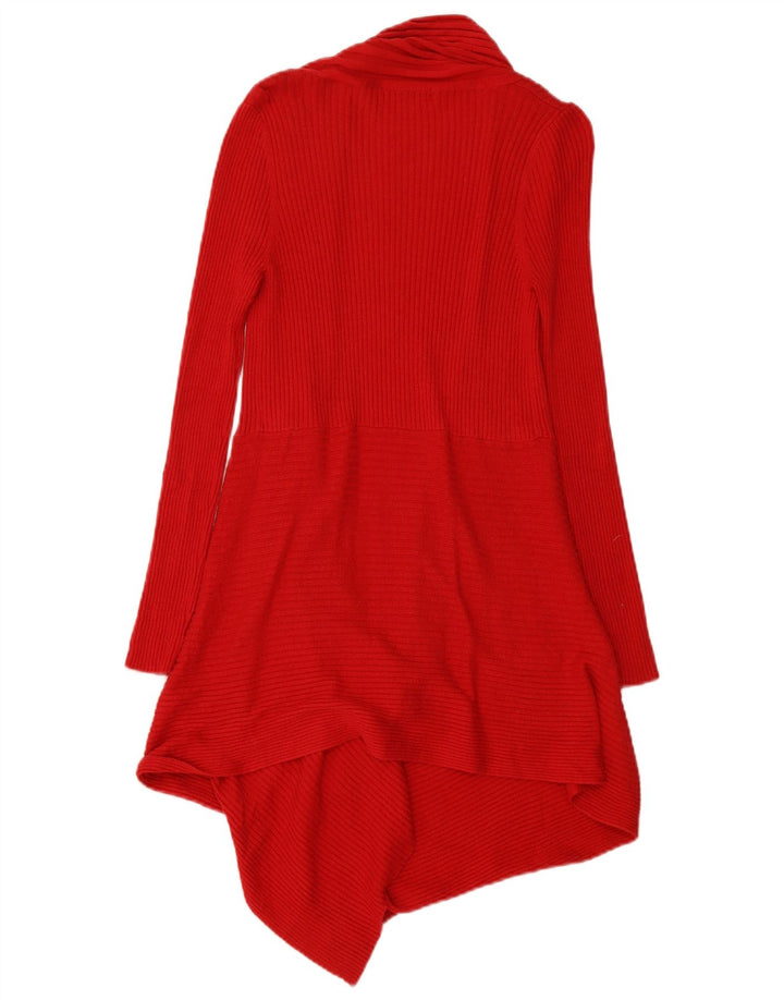 MARKS & SPENCER Womens Asymmetric Cardigan Sweater UK 10 Small Red