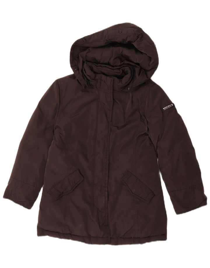 Утепленная куртка с капюшоном для девочек Woolrich, 5-6 лет, черная