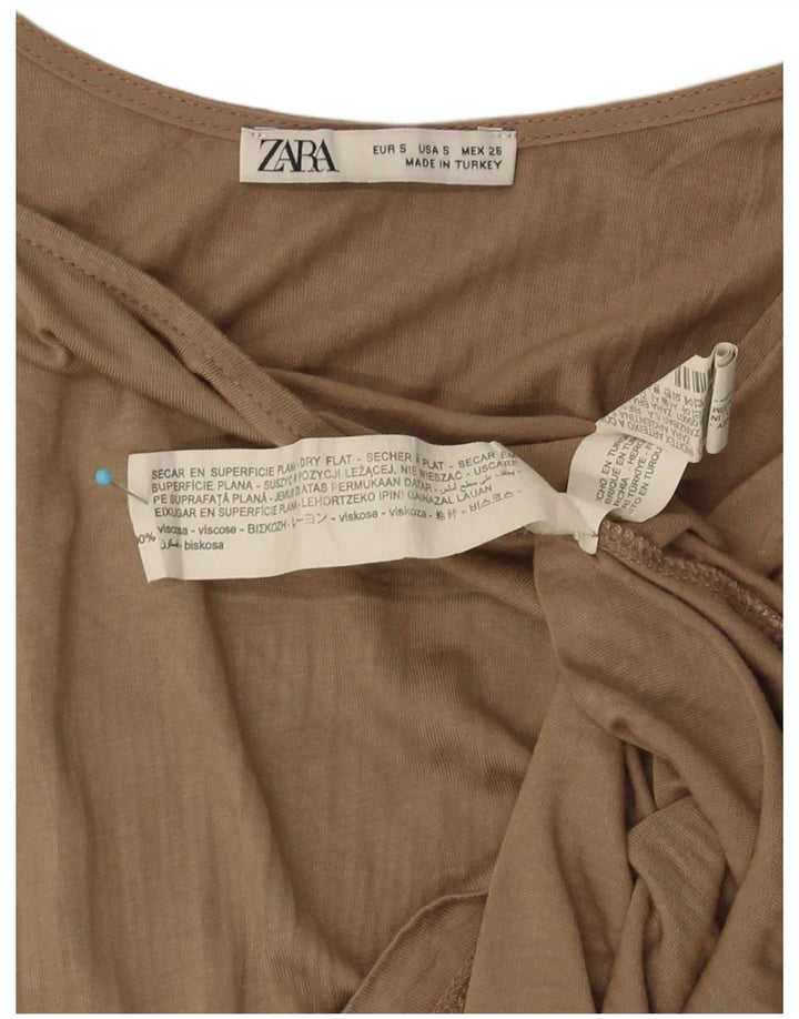 Женский жилет Zara Top UK 10, малый, хаки, вискоза