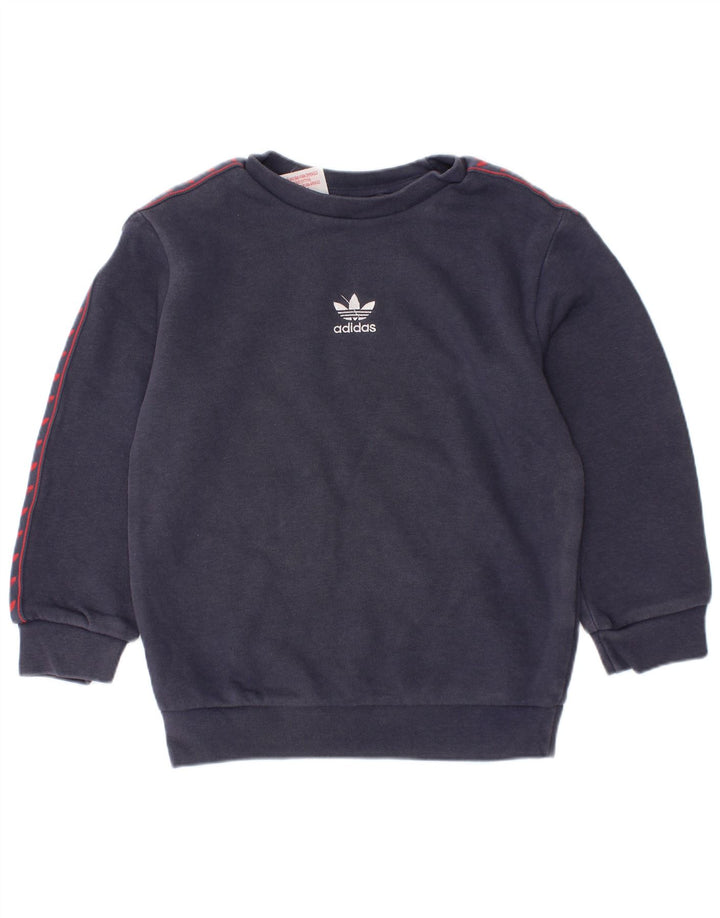 Джемпер с рисунком Adidas для мальчиков 2–3 лет, темно-синий, хлопок