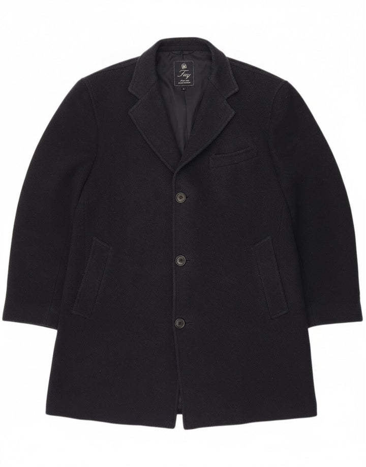 Мужское пальто Fay UK 40, большое темно-синее из натуральной шерсти