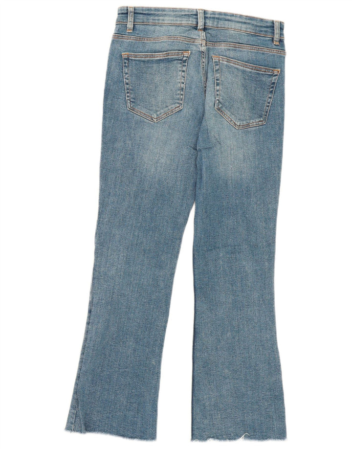 ZARA Womens Bootcut Cropped Jeans EU 38 Small W28 L25 Blue Cotton