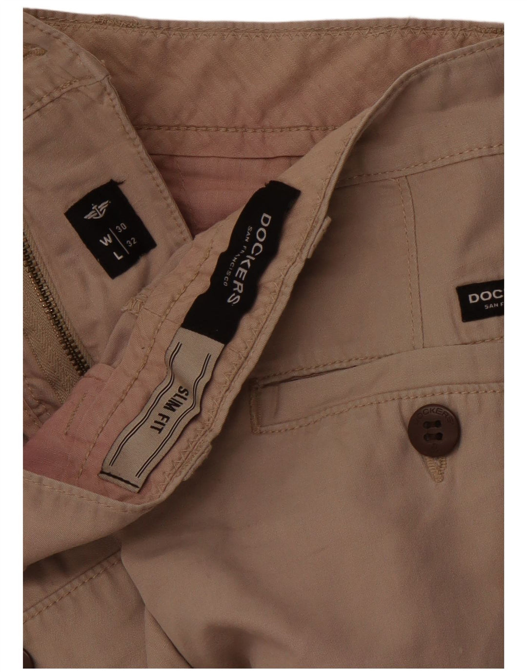 DOCKERS Женские брюки-чиносы узкого кроя W30 L28 Бежевые