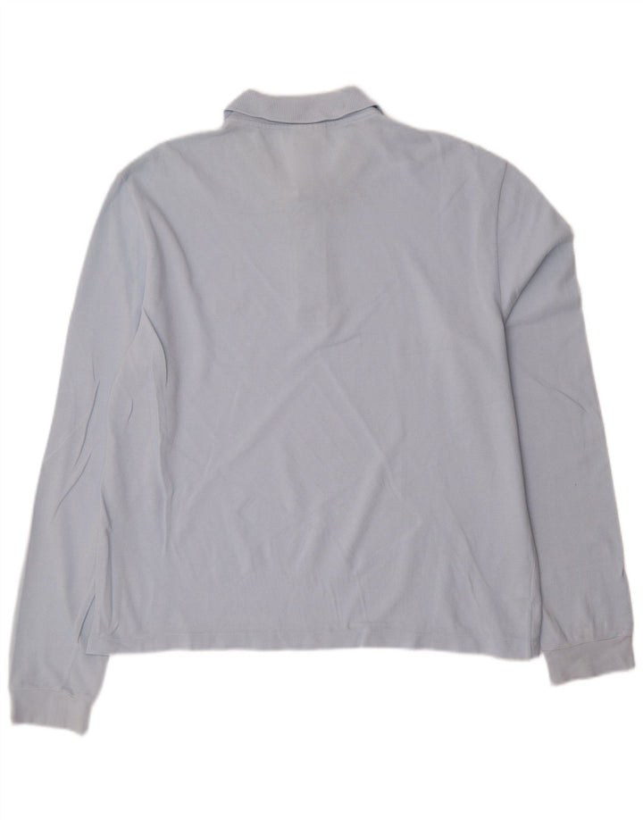 Мужская рубашка-поло LACOSTE с длинным рукавом, размер 4, средний синий хлопок