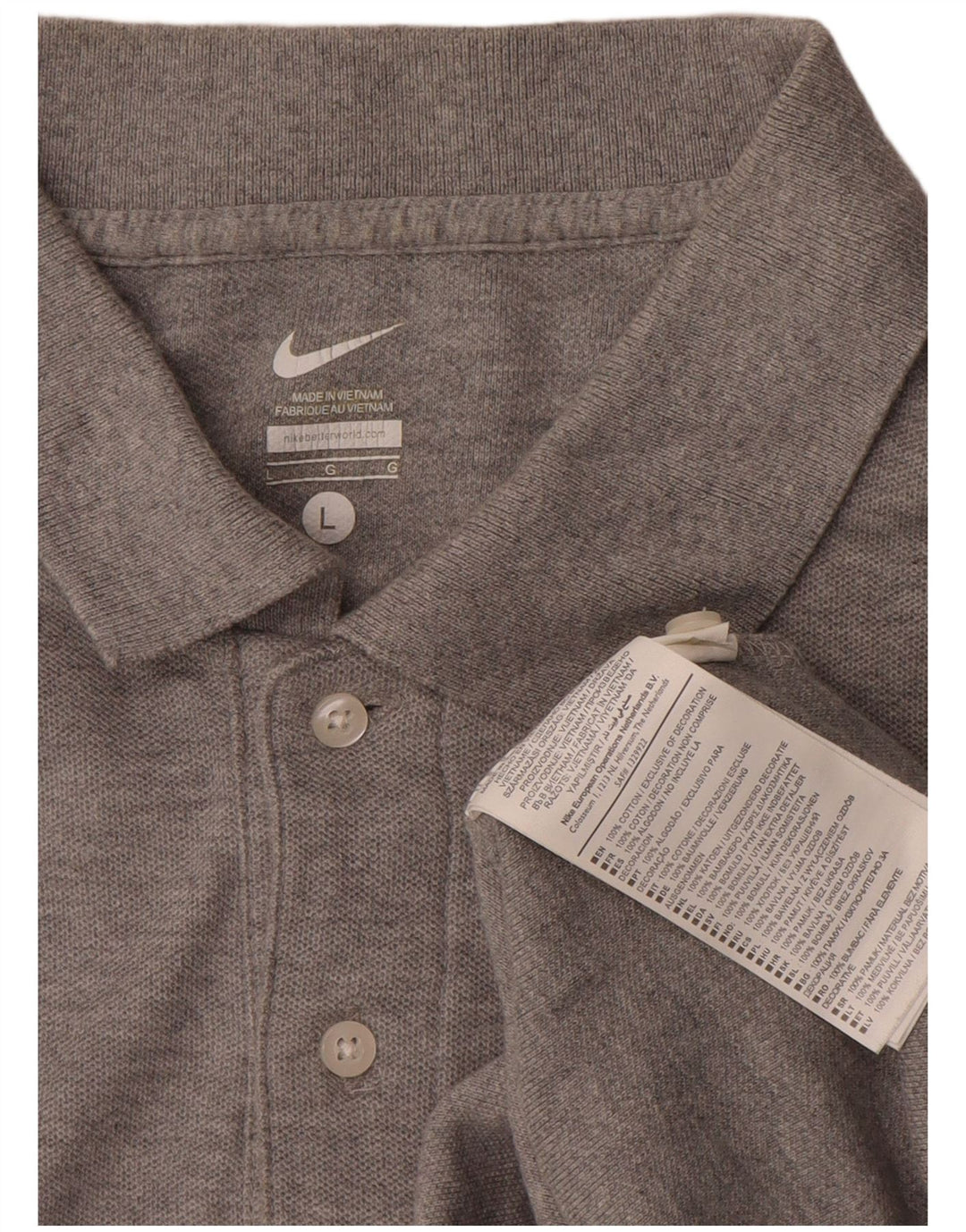 Мужская рубашка-поло NIKE большого размера, серая, хлопковая