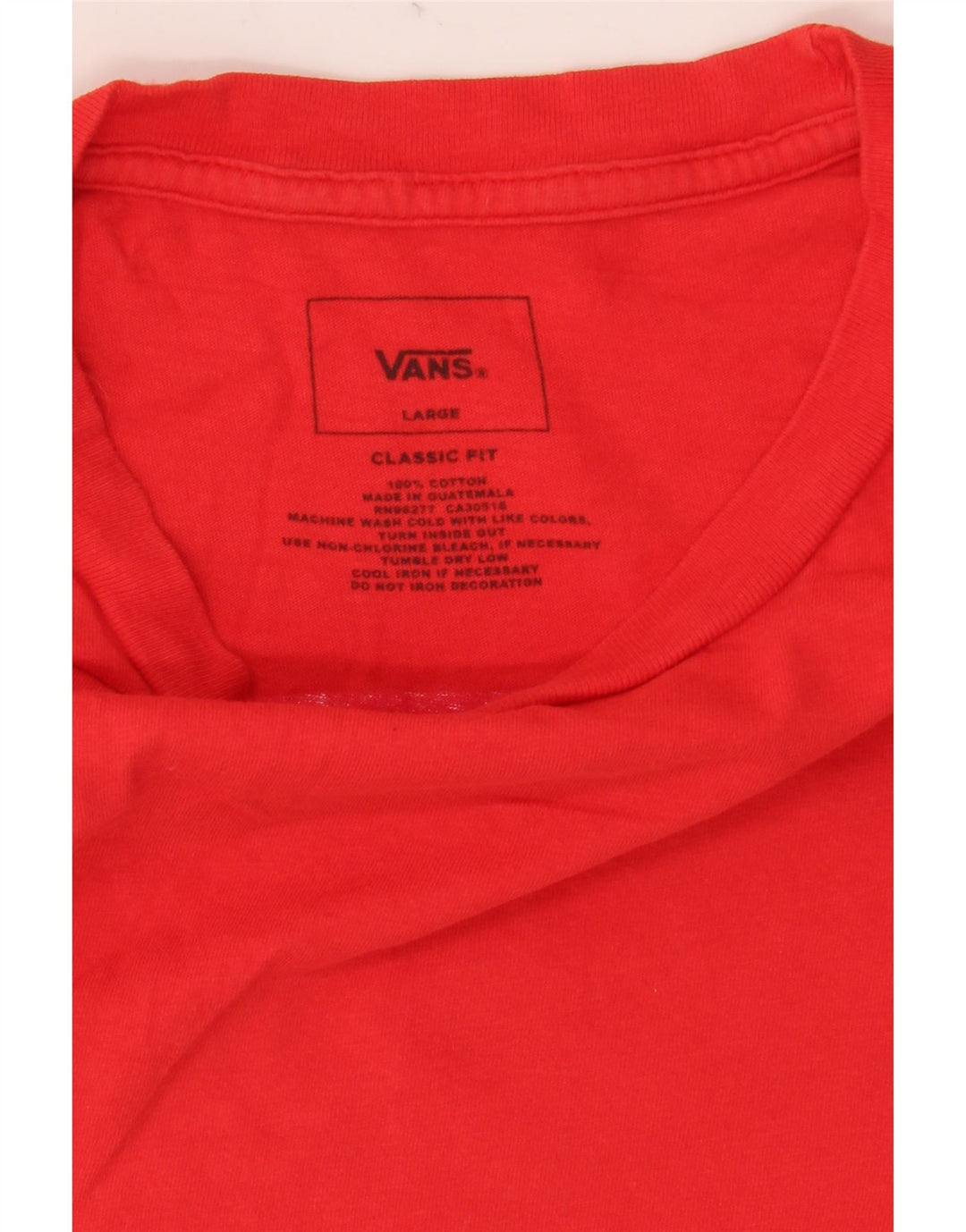 Мужская футболка классического кроя с рисунком Vans, большой красный хлопковый топ