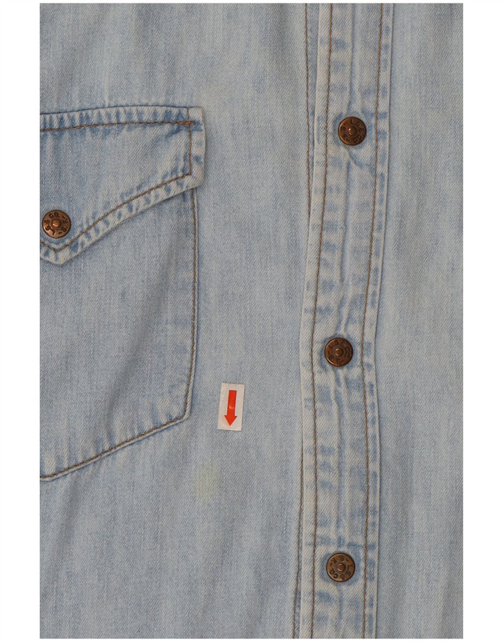 LEVI'S Mens Sleeveless Denim Shirt Medium Blue