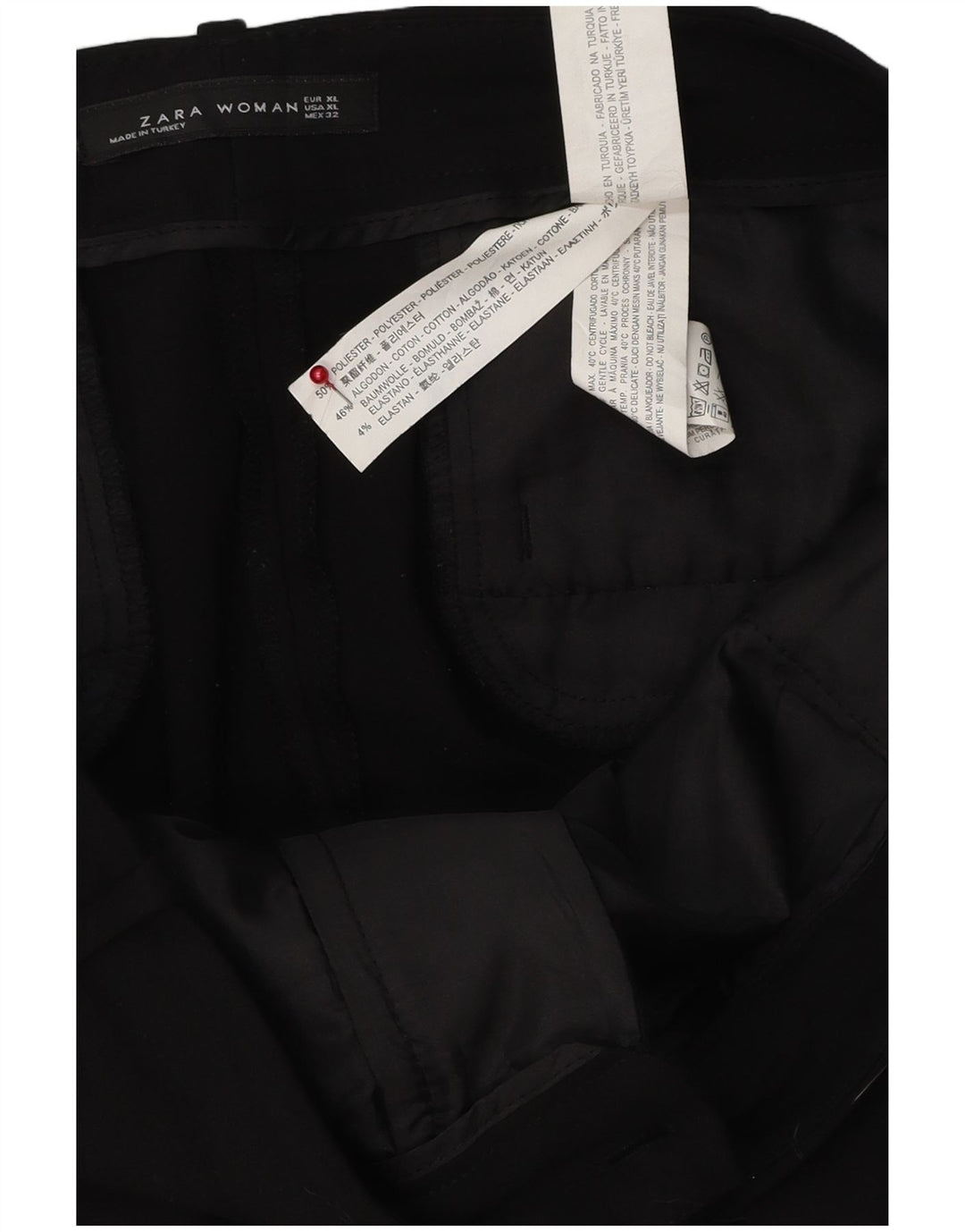 Женские узкие брюки чинос Zara XL W32 L26, черный полиэстер