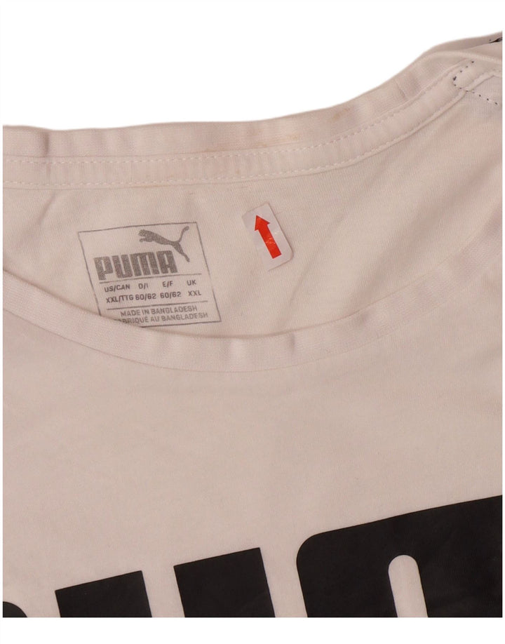 Мужская футболка с рисунком PUMA 2XL, белый хлопок