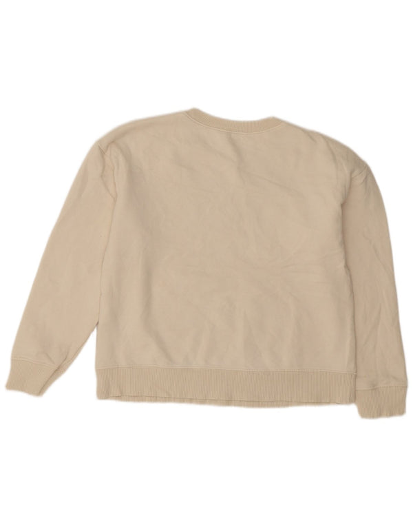 Zara Womens Graphic Oversized Sweatshirt Jumper UK 10 Small Off White