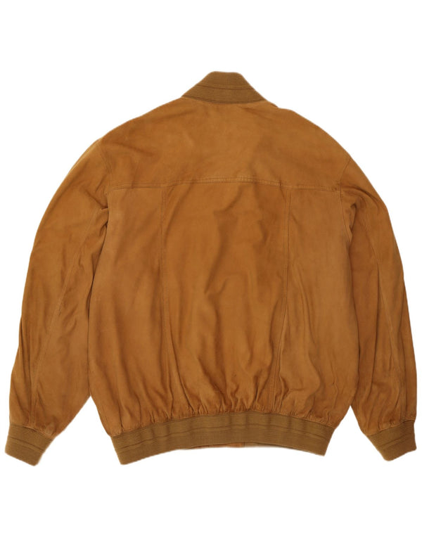 Olivieri Мужская замшевая куртка-бомбер Les Marees IT 62 6XL Коричневая кожа