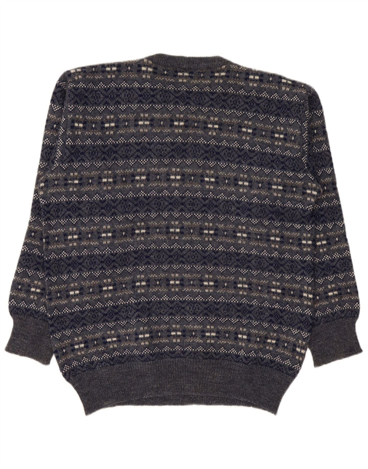 Мужской джемпер с круглым вырезом Silvy IT 50, средний темно-синий Fair Isle