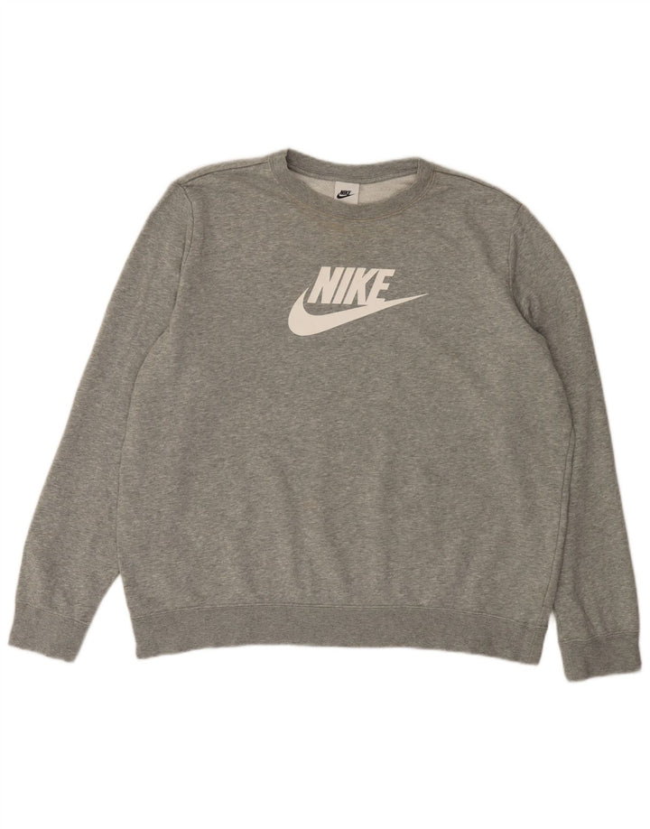 Женский джемпер большого размера с рисунком Nike UK 18 XL, серый в крапинку