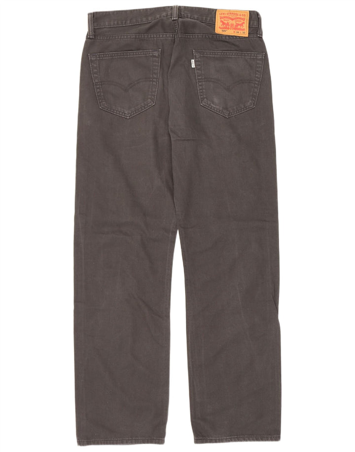 Мужские прямые джинсы Levi's 505 W34 L32 серые, хлопок