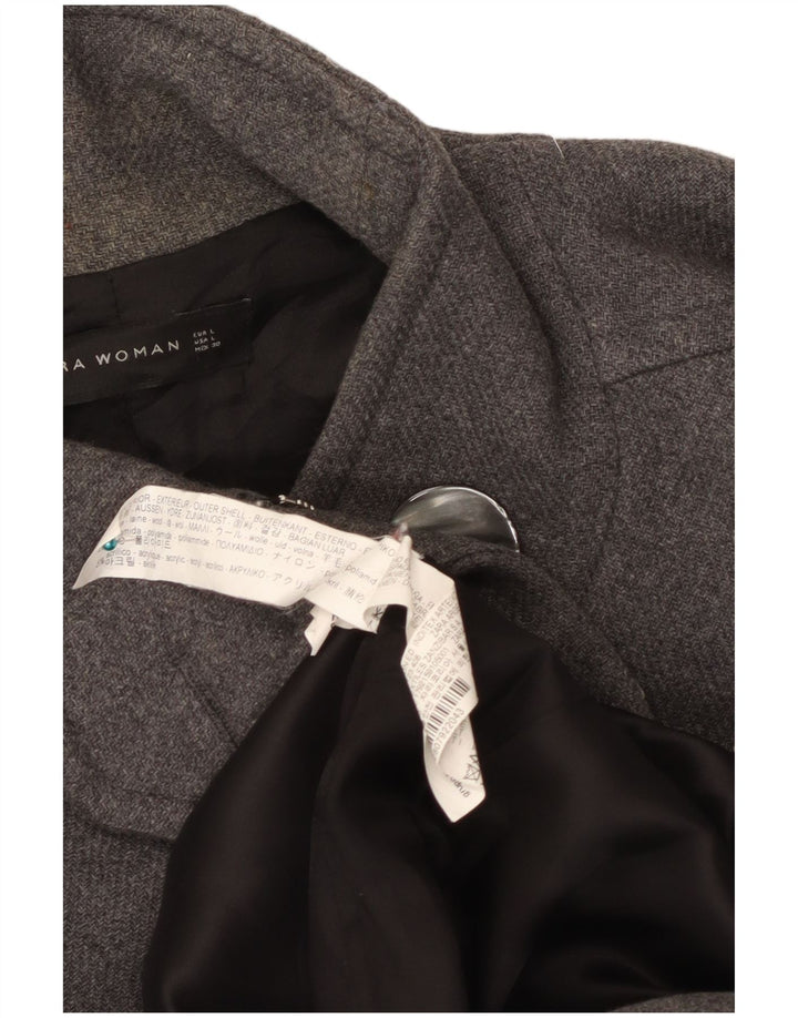 Женское пальто Zara UK 16, большое, серое, шерстяное
