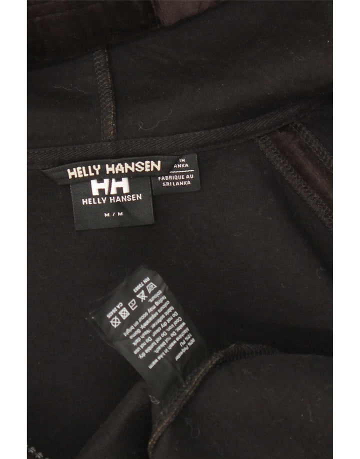 HELLY HANSEN Womens Velvet Zip Hoodie Sweater UK 12 Medium Brown Polyester Vintage Helly Hansen and Second-Hand Helly Hansen from Messina Hembry 