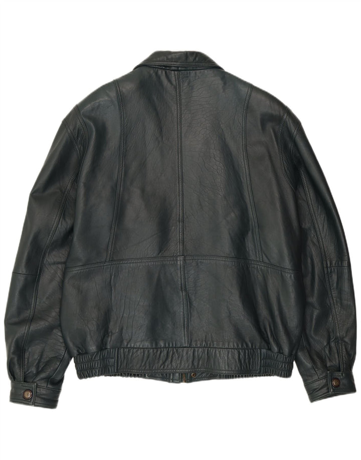 Мужская кожаная куртка VINTAGE EU 56 3XL зеленая кожа