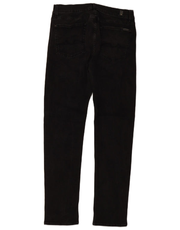 Мужские узкие джинсы 7 For All Mankind W34 L32, черный хлопок
