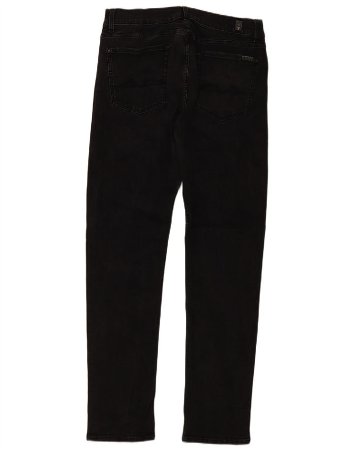 Мужские узкие джинсы 7 For All Mankind W34 L32, черный хлопок