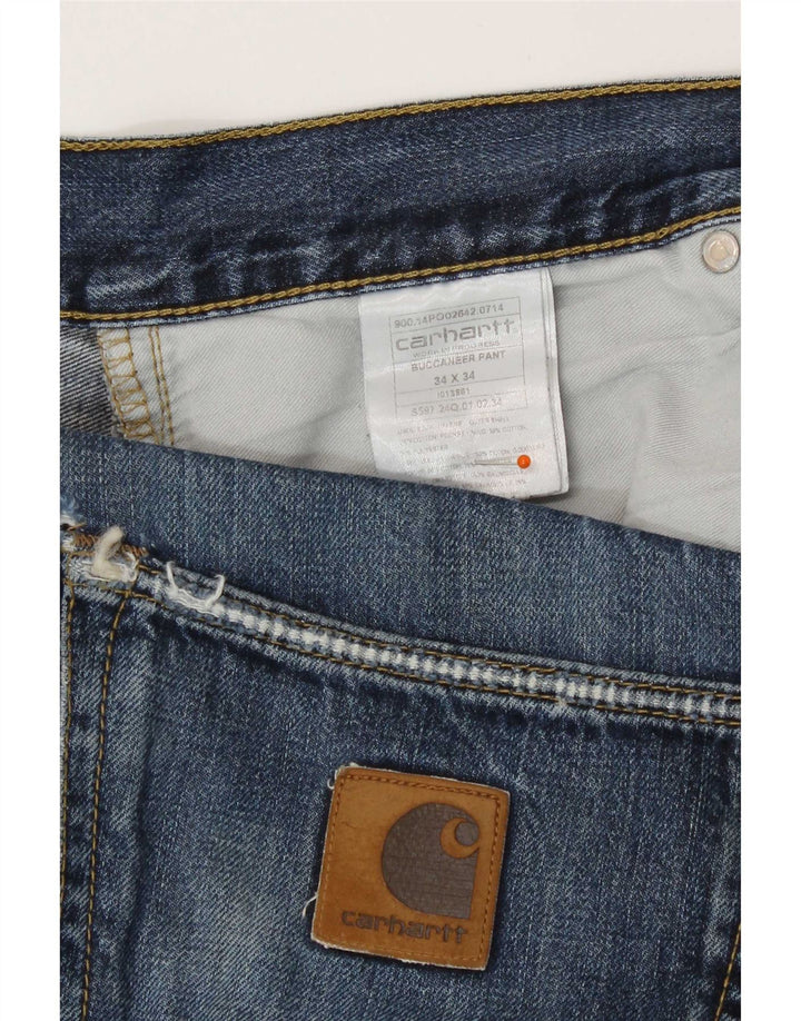 Мужские прямые джинсы Carhartt W34 L34 синие, хлопок
