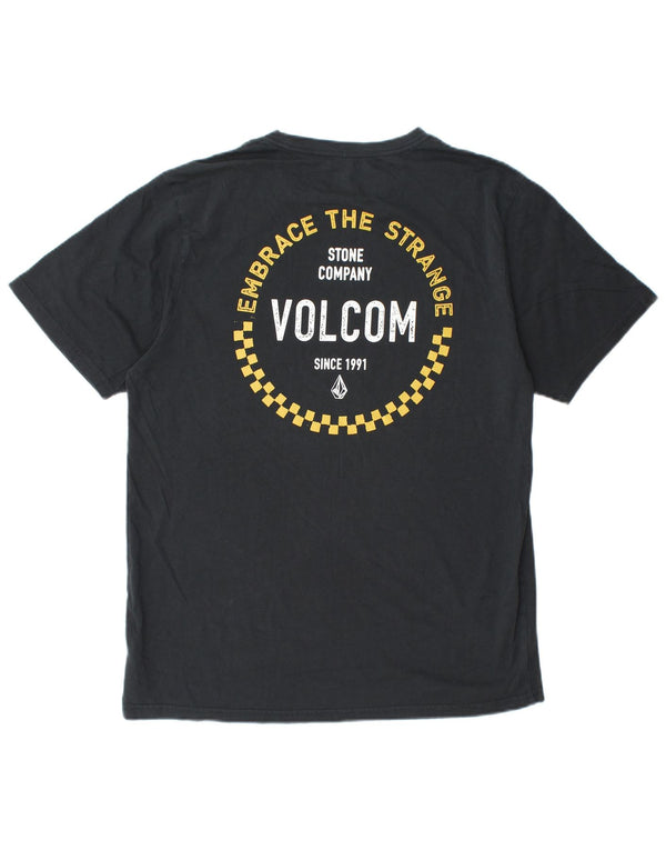 Мужская футболка с графическим рисунком VOLCOM, большой черный хлопковый топ