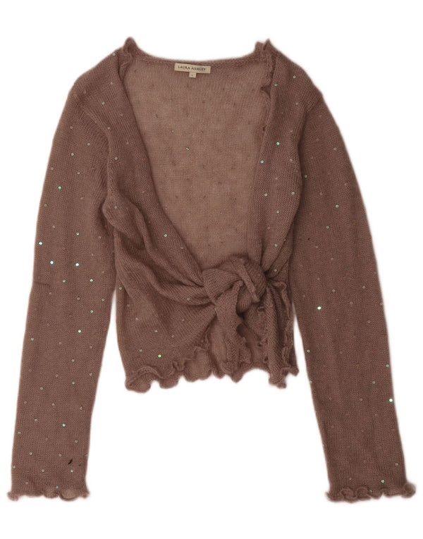 Женский кардиган с запахом Laura Ashley UK 14, большой коричневый мохер