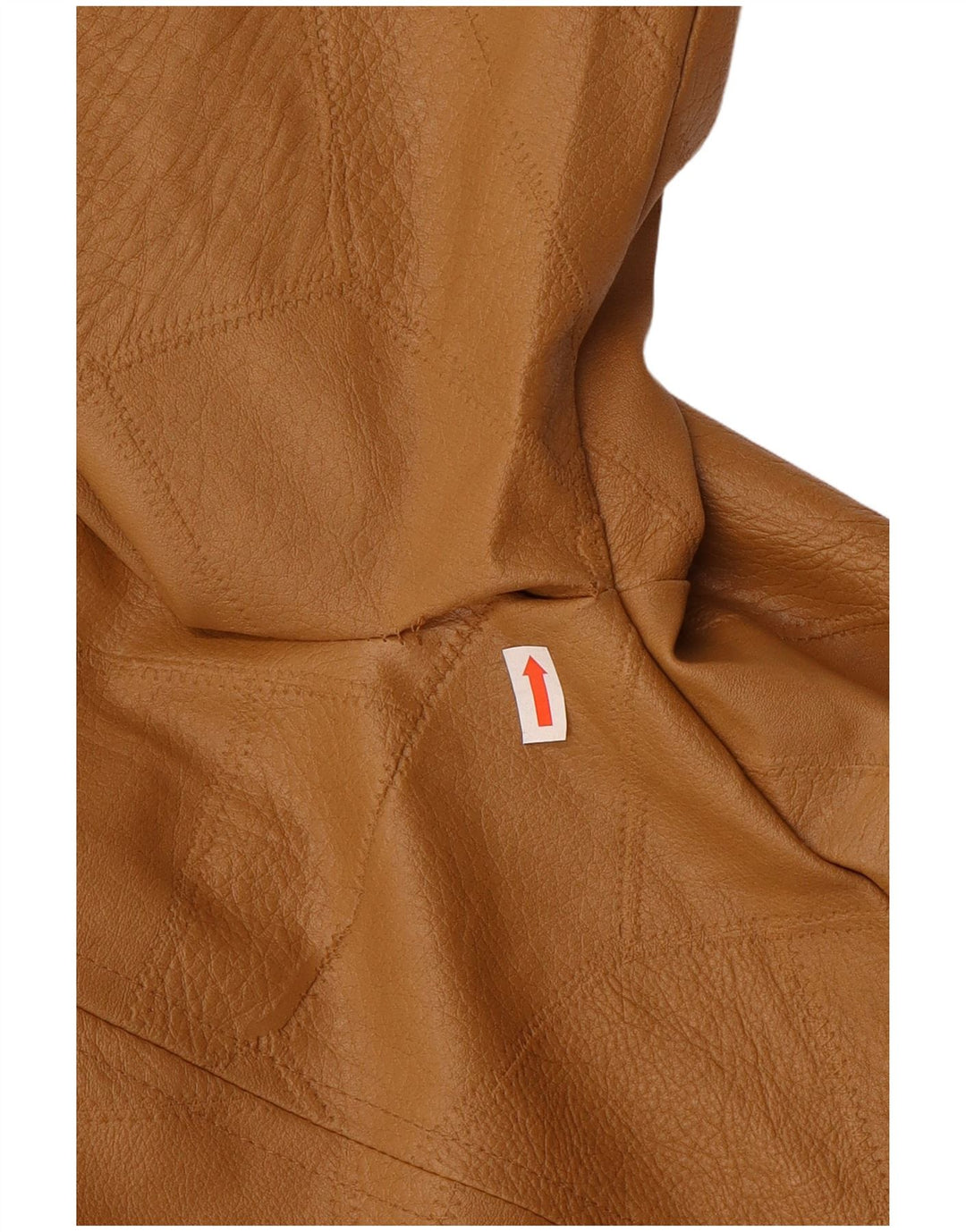 Винтажная женская куртка из искусственной кожи UK 14, большая бежевая лоскутная поливиниловая ткань