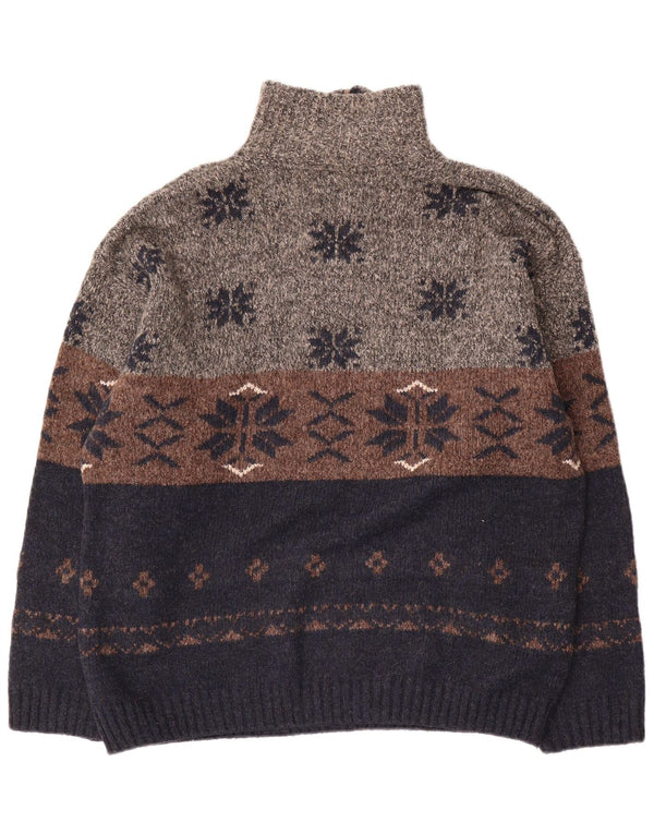 Мужской свитер Angelo Litrico с воротником на молнии XL, темно-синий, акриловый, Fair Isle