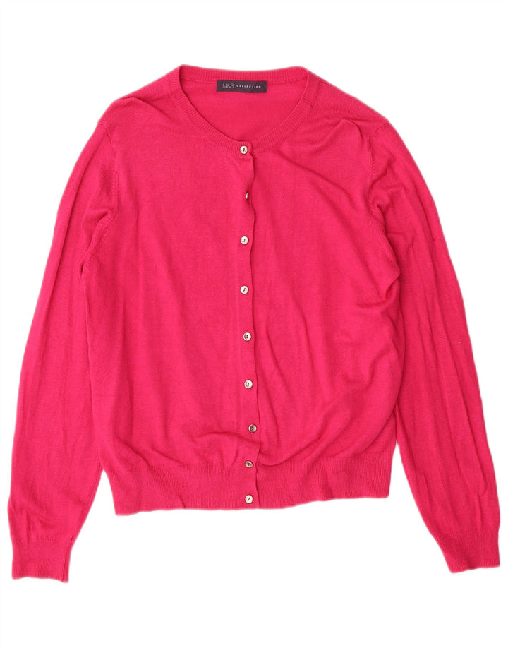Женский кардиган Marks & Spencer, Великобритания 14, средний розовый, вискозный, классический