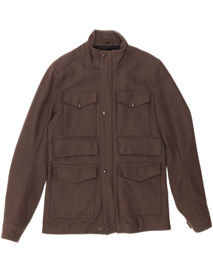 Мужская ветровка REISS UK 40, большая серая шерсть из натуральной шерсти