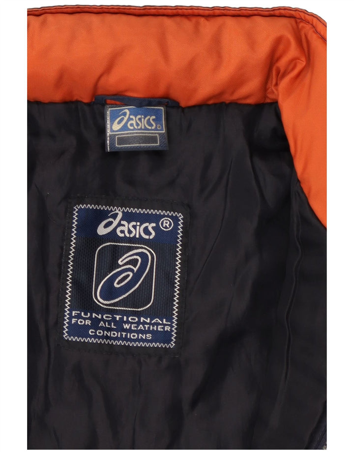 Мужская ветровка с рисунком Asics UK 38, средний темно-синий с цветными блоками