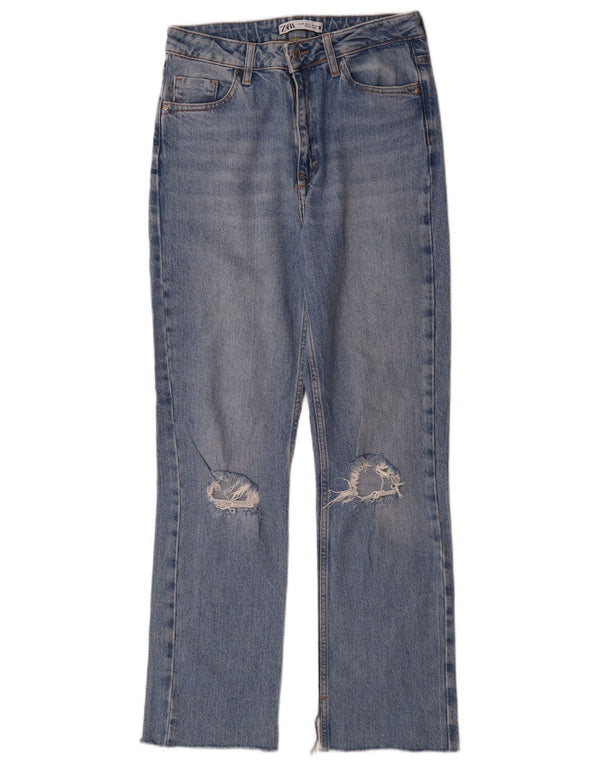 Женские потертые джинсы Zara Bootcut EU 36 XS W26 L30, синие, хлопок