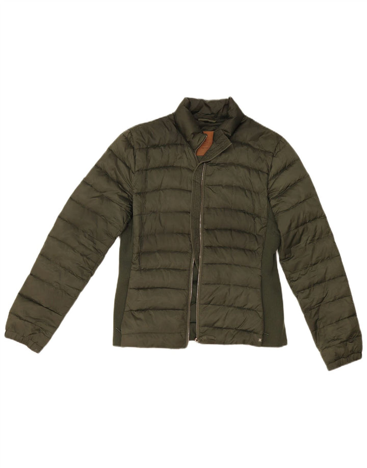 Женская стеганая куртка Massimo Dutti UK 14, большой цвет хаки, полиэстер