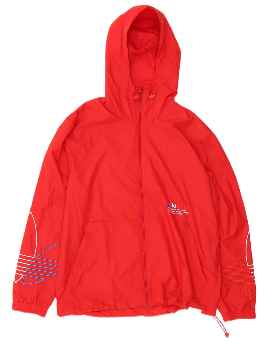 Мужская дождевик с капюшоном ADIDAS UK 36, маленький красный полиэстер