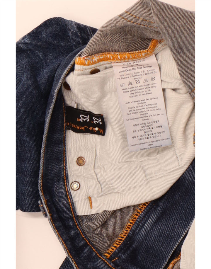 NUDIE JEANS Мужские джинсы скинни W32 L32 Синий хлопок