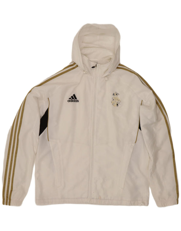 Adidas Мужская спортивная куртка с капюшоном Real Madrid UK 40/42 Средний Белый
