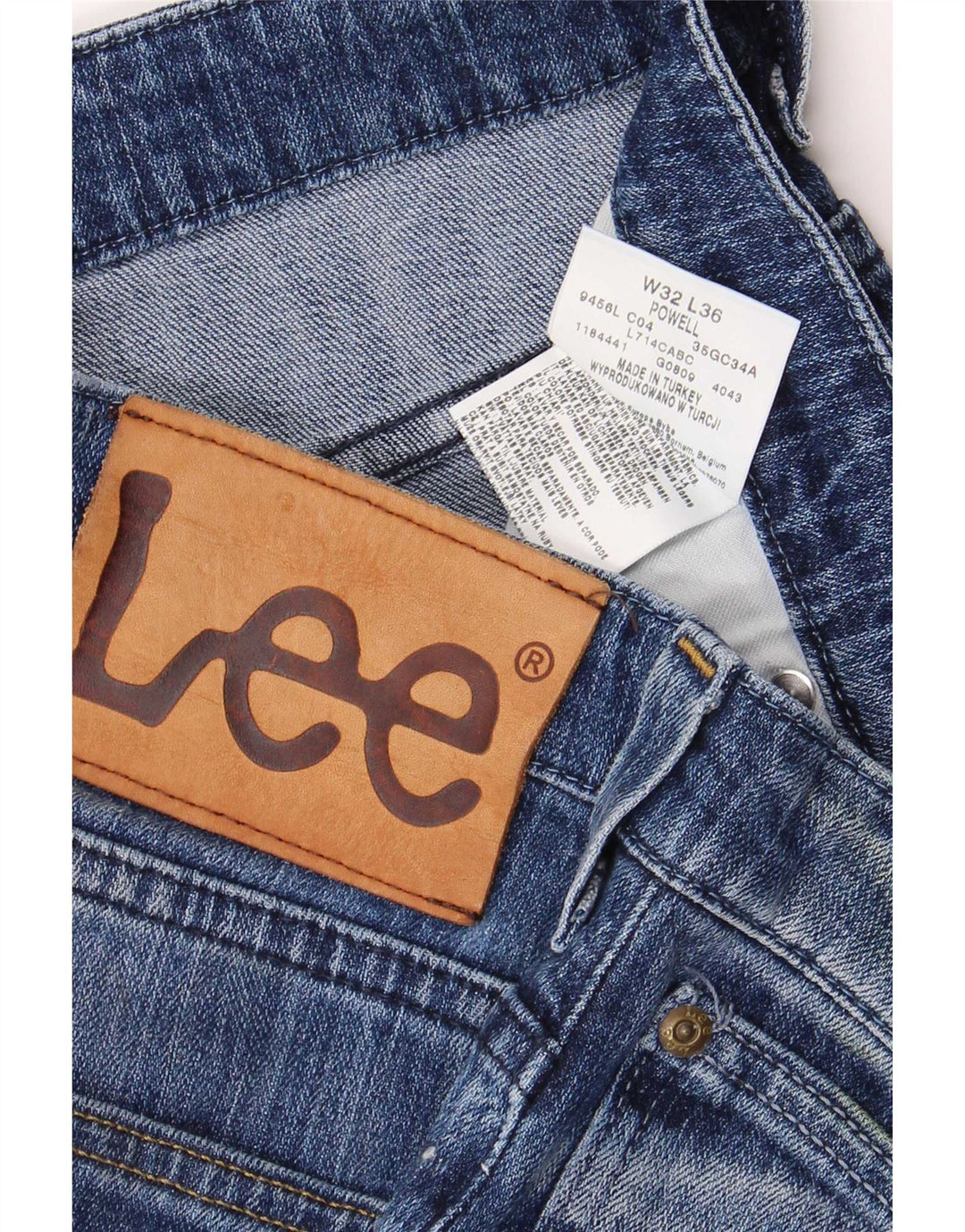 Мужские джинсы Lee Powell Slim W32 L36, синий хлопок