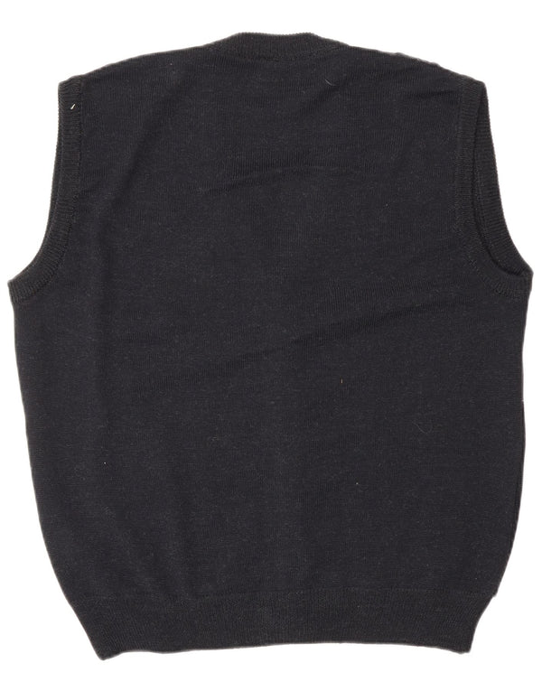 VINTAGE Мужской кардиган без рукавов IT 52 Большой Серый Аргайл/Романт