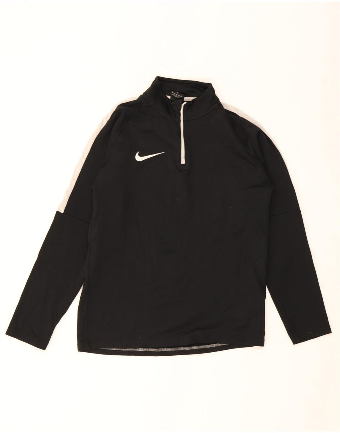Мужской свитшот с воротником на молнии Nike Dri Fit, маленький черный с цветными блоками