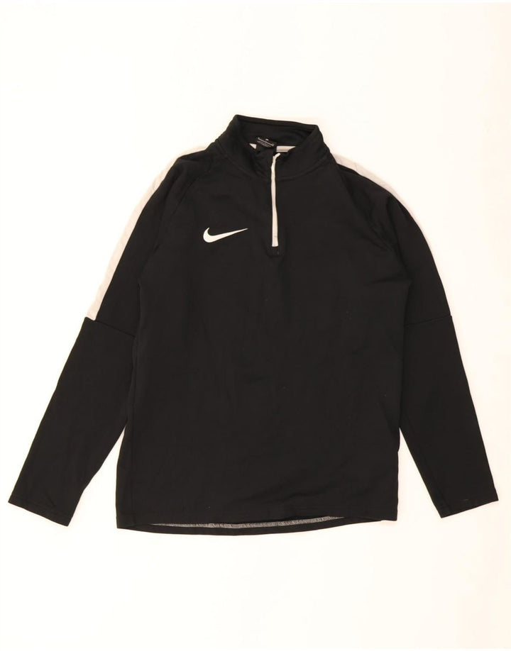 Мужской свитшот с воротником на молнии Nike Dri Fit, маленький черный с цветными блоками