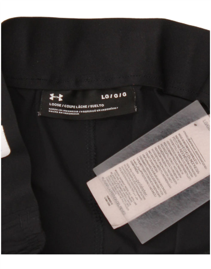Мужские спортивные шорты с рисунком UNDER ARMOR, большие черные из полиэстера